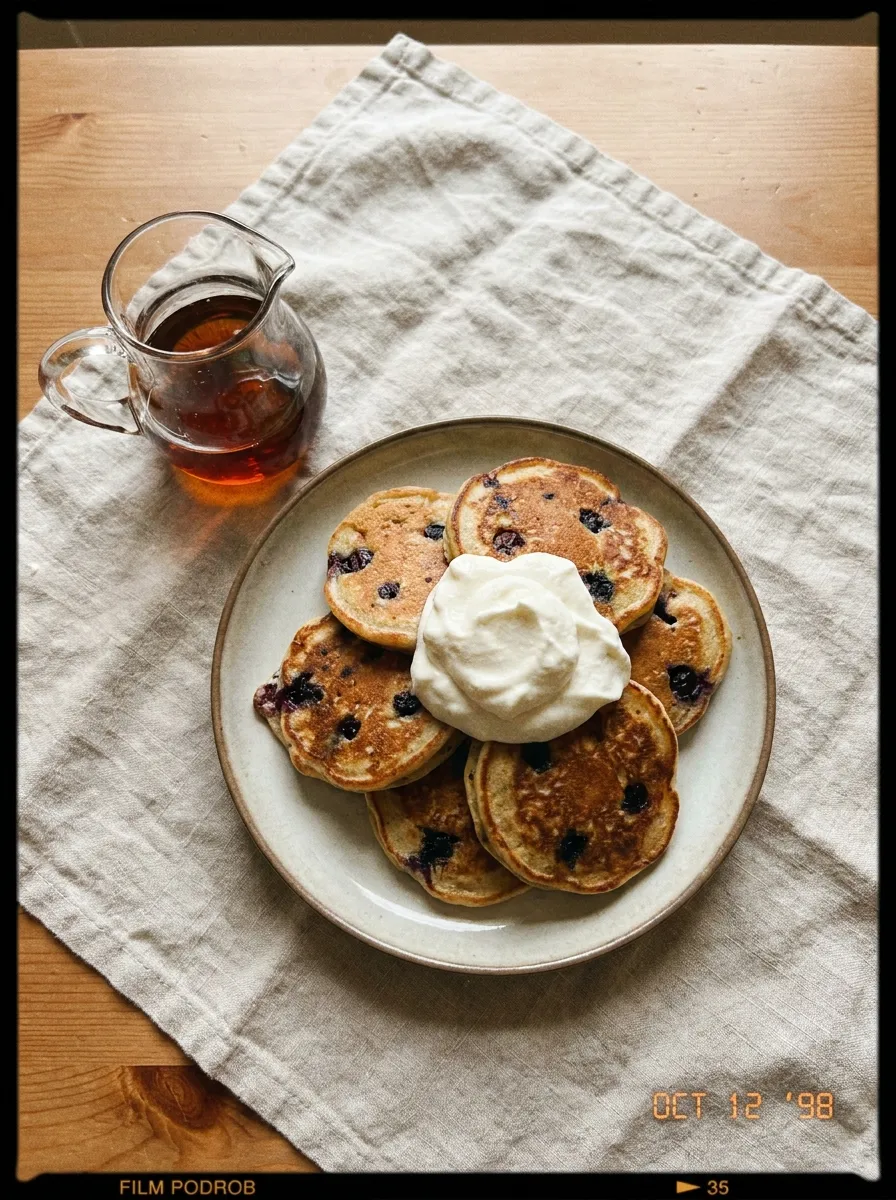 Easy banana blueberry pancakes