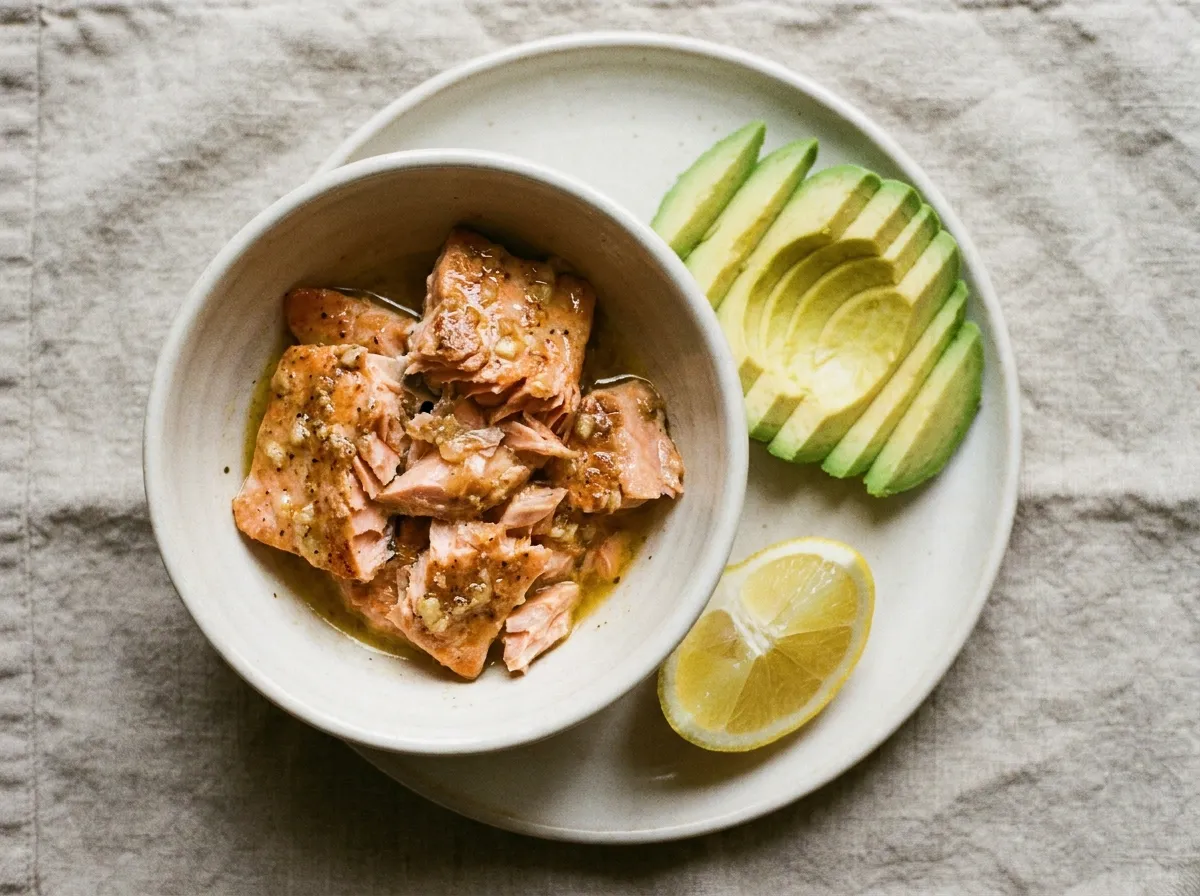 Buttery lemon garlic salmon for baby