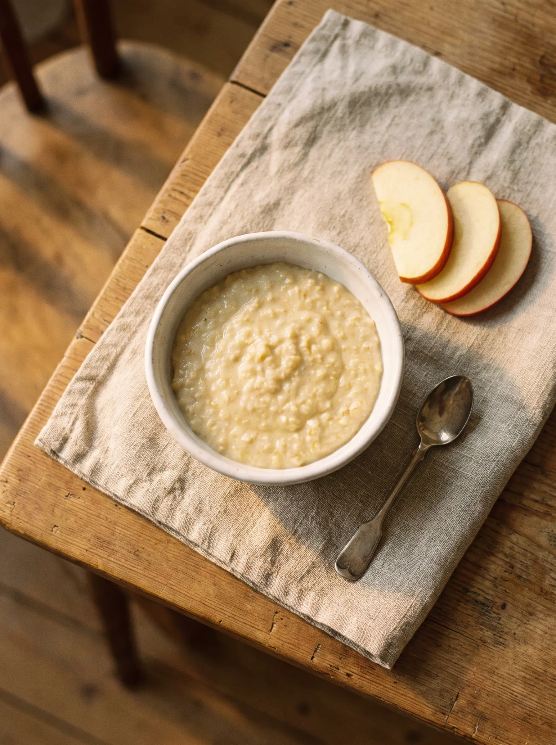 Creamy apple cinnamon millet porridge for babies