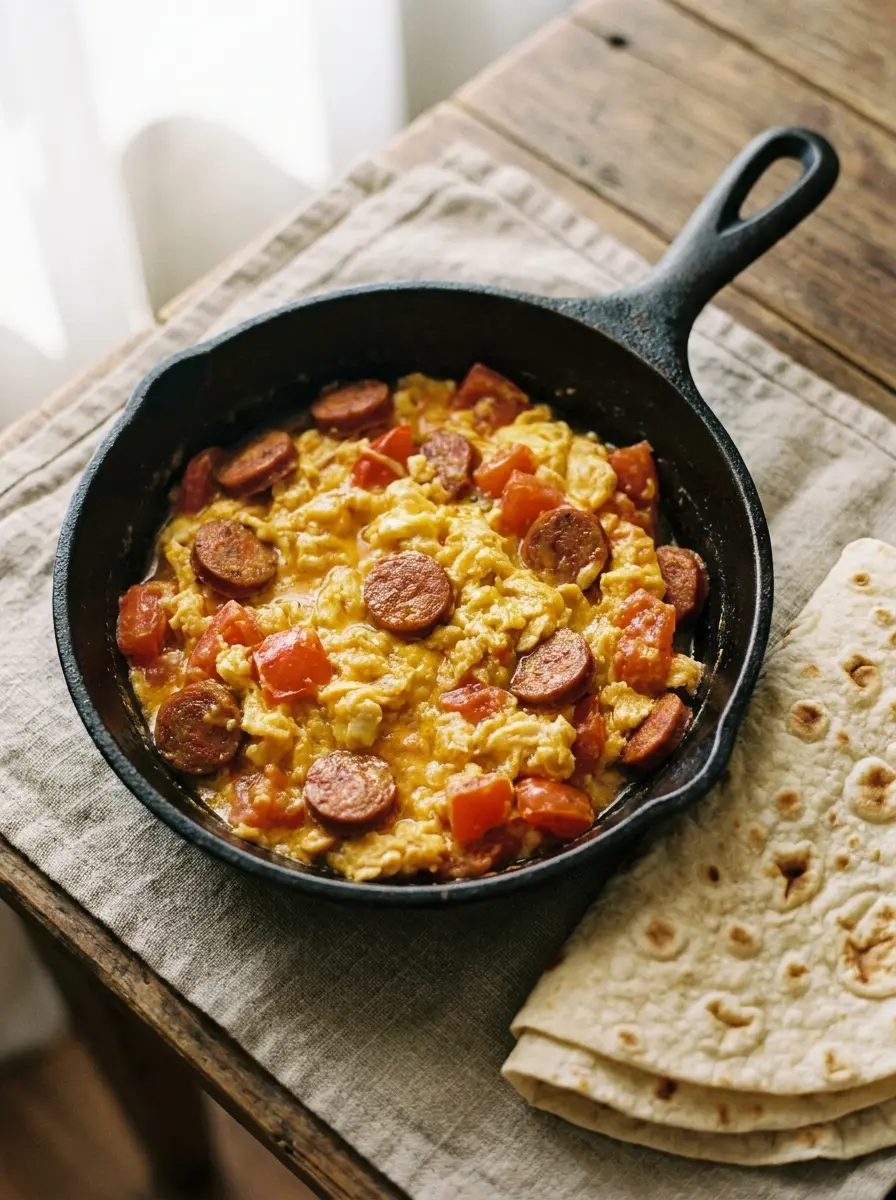 Persian sausage and eggs sosis tokhm morgh